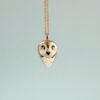 golden owl porcelain pendant