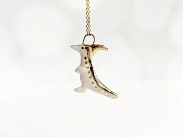 parasaurolophus pendant dinosaur porcelain cute