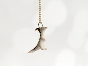 parasaurolophus pendant dinosaur porcelain cute