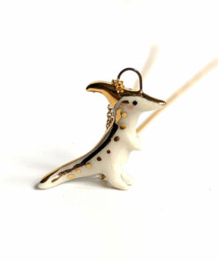 parasaurolophus pendant dinosaur porcelain cute