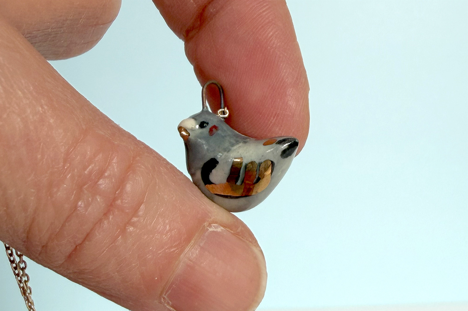 Pendentif Pigeon Porcelaine