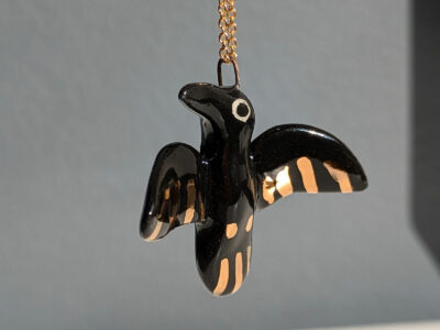 Pendentif Porcelaine : Corbeau – Image 3