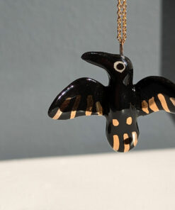 porcelain raven pendant