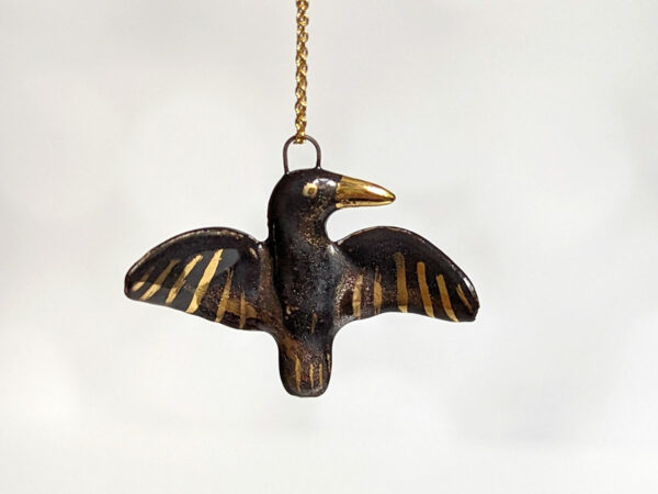 porcelain raven pendant