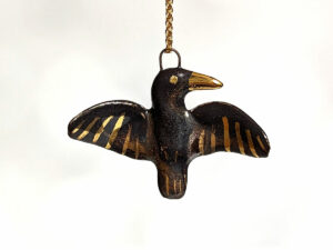 porcelain raven pendant