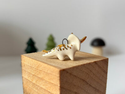 Ceramics & Gold Triceratops Pendant - Image 6