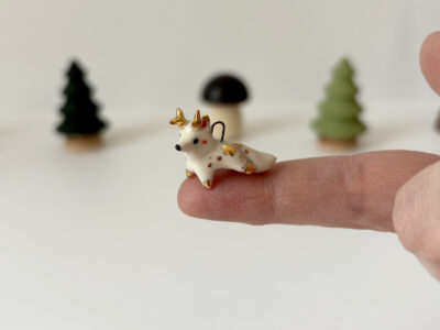Ceramics & Gold Triceratops Pendant - Image 4
