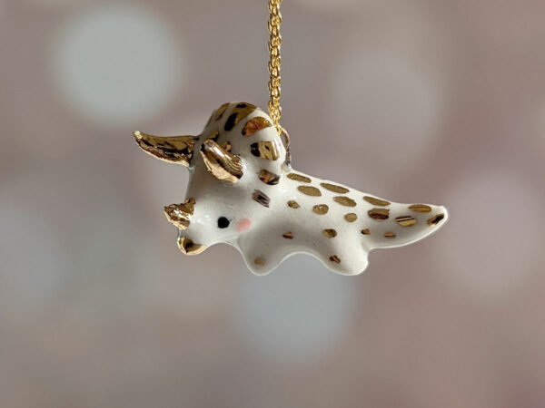 porcelain pendant cute triceratops kness dinosaur