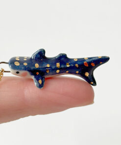 whale shark pendant porcelain gold kness