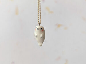 baby seal porcelain pendant