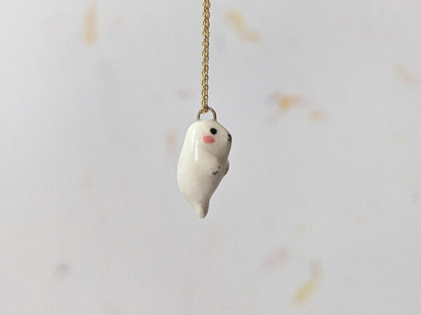 baby seal porcelain pendant