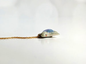 handmade porcelain turtle pendant