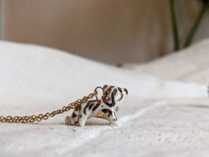 porcelain pendant clouded leopard