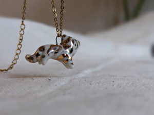 porcelain pendant clouded leopard