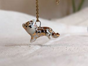 porcelain pendant clouded leopard