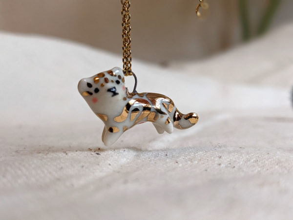 porcelain pendant clouded leopard