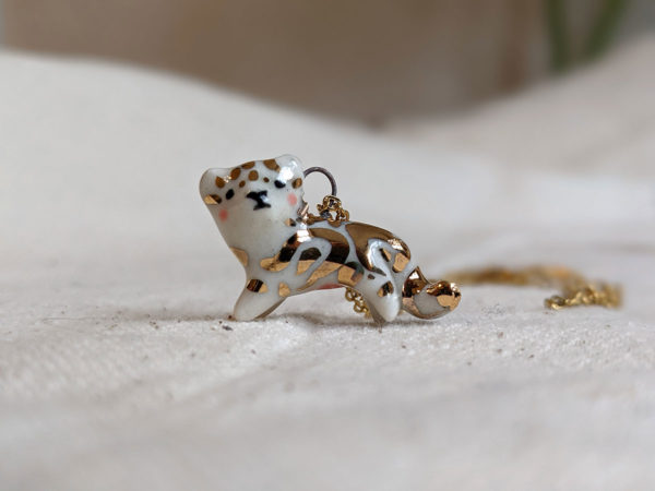 porcelain pendant clouded leopard