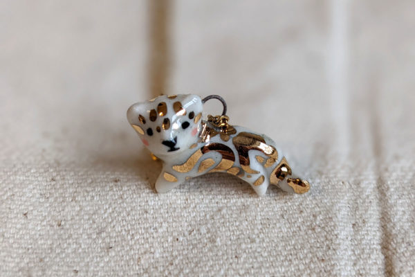porcelain pendant clouded leopard