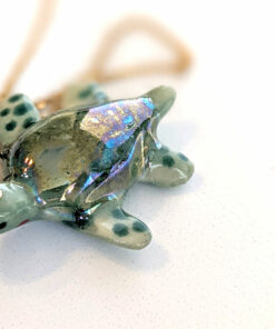 handmade porcelain turtle pendant