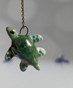 handmade porcelain turtle pendant