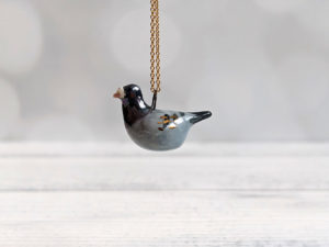 porcelain pigeon pendant