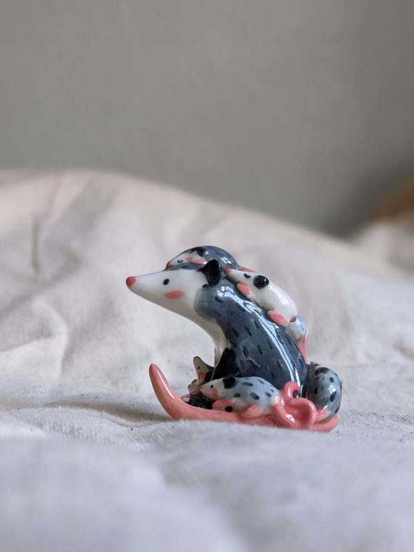 opossum mom porcelain