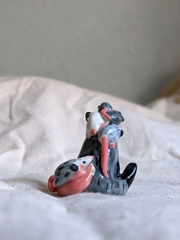 opossum mom porcelain