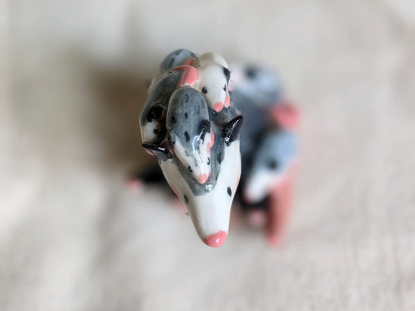 opossum mom porcelain