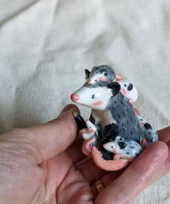 opossum mom porcelain