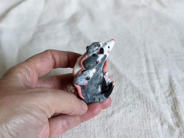 opossum mom porcelain