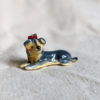 Yorkie bow porcelain figurine