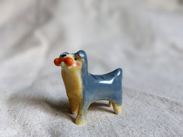 Yorkie porcelain figurine