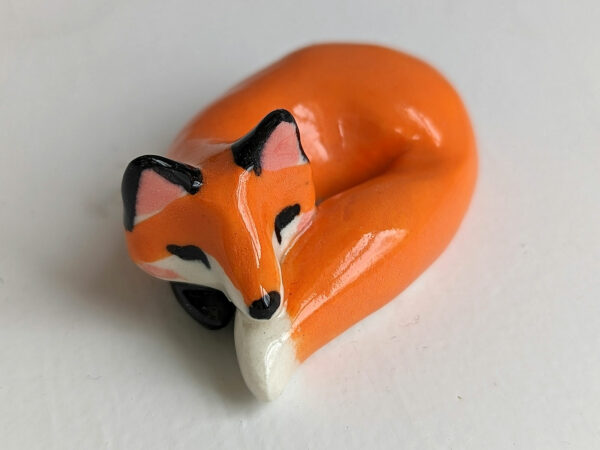 Cute ceramic red fox figurine