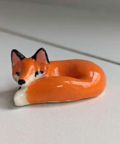 Cute ceramic red fox figurine