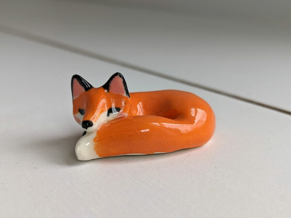 Cute ceramic red fox figurine