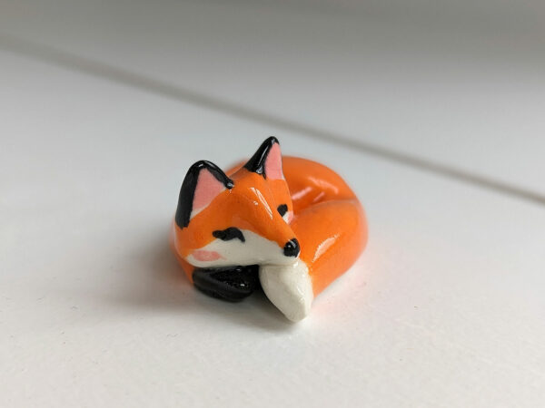 Cute ceramic red fox figurine
