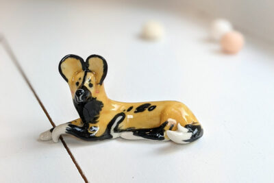 Porcelain Painted Dog