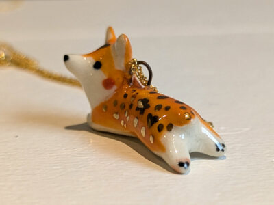 pembroke welsh corgi porcelain pendant