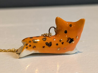 Tiny Ceramic Corgi Pendant - Image 8