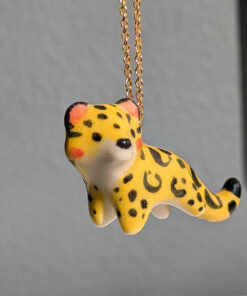 leopard pendant porcelain