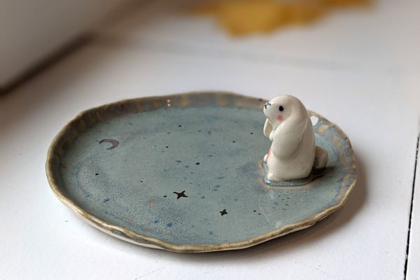 porcelain bunny tray