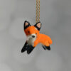 ceramic jewelry red fox pendant