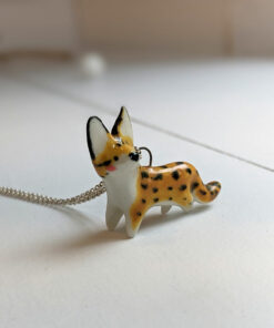 Porcelain Serval Pendant