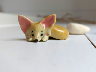 Sleeping Fennec Fox Figurine