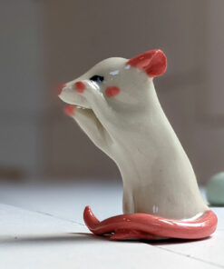 figurine rat blanc