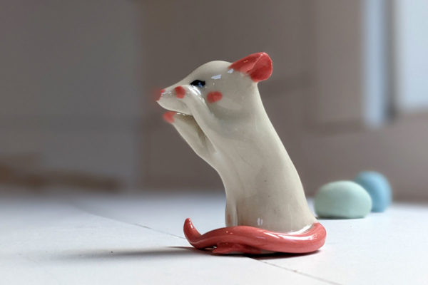 figurine rat blanc