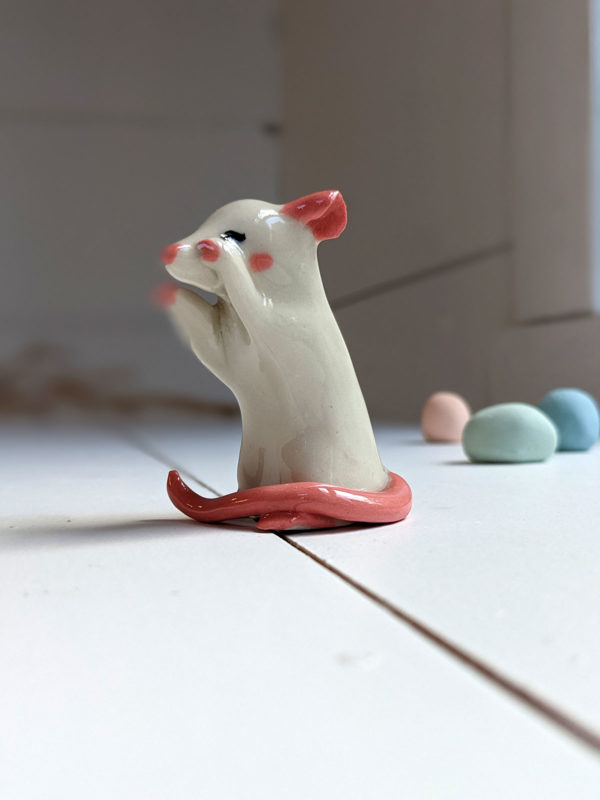 figurine rat blanc