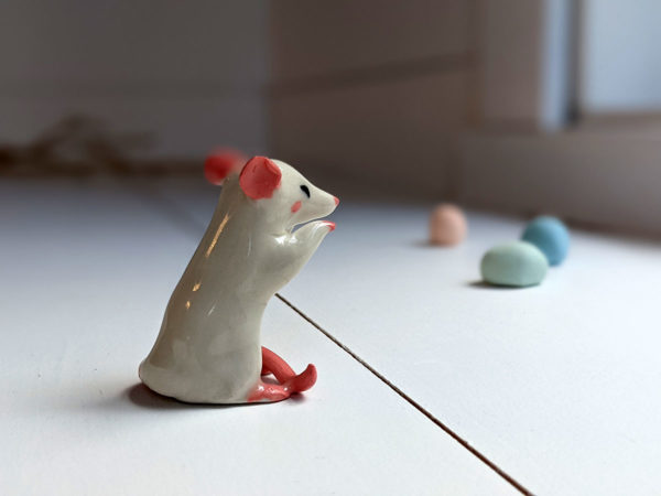 figurine rat blanc