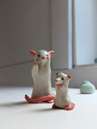 Tiny White rat figurine - Image 7