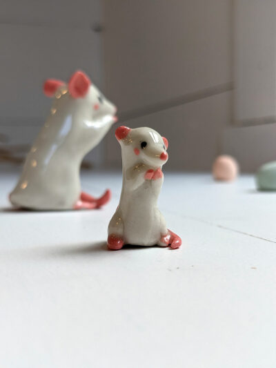 Tiny White rat figurine - Image 6